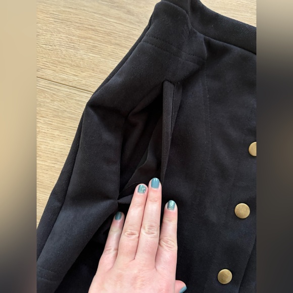 Suede Black Mini Skirt - Picture 3 of 5